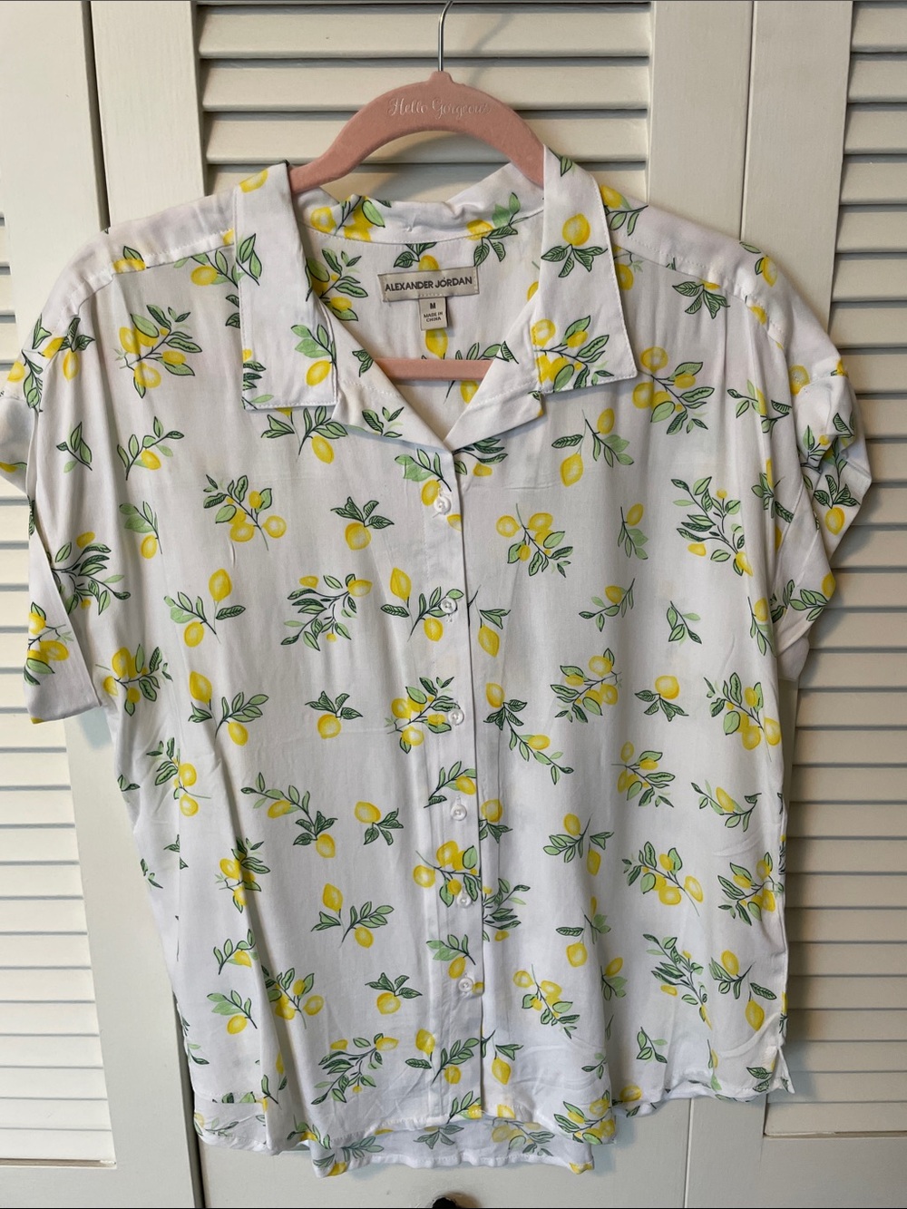 Alexander Jordan White Lemon Print Button-Down Shirt